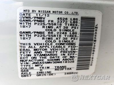 Zdjęcie 13 z 13 samochodu: 2013 NISSAN ROGUE S VIN:JN8AS5MV3DW619328 - miniatura