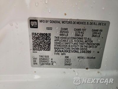 Zdjęcie 13 z 13 samochodu: 2022 CHEVROLET EQUINOX LT VIN:3GNAXKEV0NL198399 - miniatura