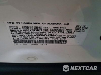 Zdjęcie 14 z 14 samochodu: 2017 HONDA PILOT ELITE VIN:5FNYF6H04HB057758 - miniatura