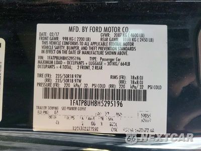 Zdjęcie 13 z 13 samochodu: 2017 FORD MUSTANG VIN:1FATP8UH8H5295196 - miniatura