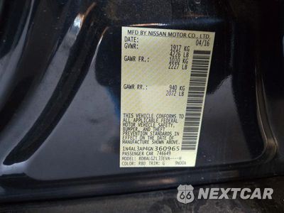 Zdjęcie 12 z 12 samochodu: 2016 NISSAN ALTIMA 2.5 S VIN:1N4AL3AP4GN360965 - miniatura
