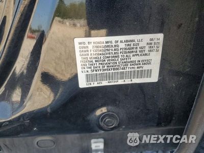 Zdjęcie 13 z 13 samochodu: 2015 HONDA PILOT EXL VIN:5FNYF3H57FB007699 - miniatura