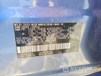 Zdjęcie 14 z 14 samochodu: 2012 TOYOTA RAV4 BASE VIN:2T3BF4DVXCW251158 - miniatura
