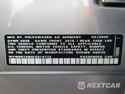 Zdjęcie 12 z 12 samochodu: 2020 VOLKSWAGEN ARTEON SE VIN:WVWBR7AN3LE014712 - miniatura