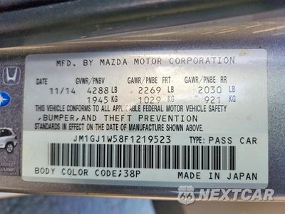 Zdjęcie 12 z 12 samochodu: 2015 MAZDA 6 GRAND TOURING VIN:JM1GJ1W58F1219523 - miniatura