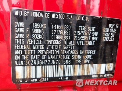 Zdjęcie 13 z 13 samochodu: 2018 HONDA HR-V EXL VIN:3CZRU6H72JM701566 - miniatura