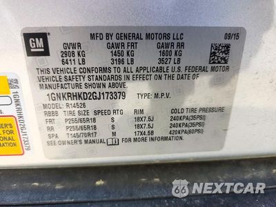 Zdjęcie 13 z 13 samochodu: 2016 CHEVROLET TRAVERSE LT VIN:1GNKRHKD2GJ173379 - miniatura