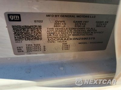 Zdjęcie 12 z 12 samochodu: 2022 CHEVROLET SILVERADO C1500 VIN:1GCPAAEK0NZ590375 - miniatura