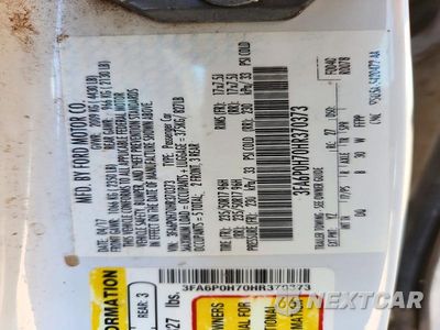 Zdjęcie 12 z 12 samochodu: 2017 FORD FUSION SE VIN:3FA6P0H70HR370373 - miniatura