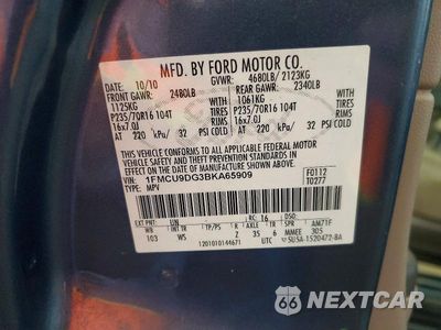 Zdjęcie 13 z 13 samochodu: 2011 FORD ESCAPE XLT VIN:1FMCU9DG3BKA65909 - miniatura