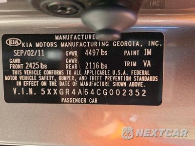 Zdjęcie 13 z 13 samochodu: 2012 KIA OPTIMA SX VIN:5XXGR4A64CG002352 - miniatura