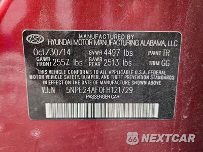Zdjęcie 12 z 12 samochodu: 2015 HYUNDAI SONATA SE VIN:5NPE24AF0FH121729 - miniatura