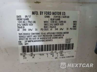 Zdjęcie 13 z 13 samochodu: 2017 FORD EDGE TITANIUM VIN:2FMPK4K85HBC60953 - miniatura