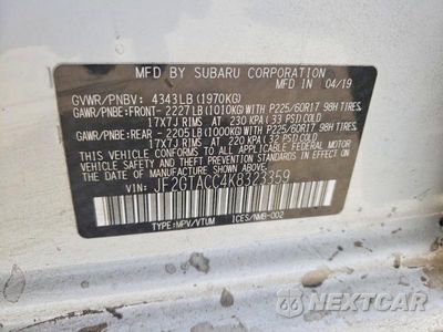 Zdjęcie 12 z 12 samochodu: 2019 SUBARU CROSSTREK PREMIUM VIN:JF2GTACC4K8323359 - miniatura
