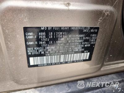 Zdjęcie 13 z 13 samochodu: 2015 SUBARU OUTBACK 2.5I PREMIUM VIN:4S4BSBDC7F3339036 - miniatura
