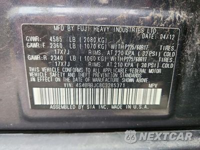 Zdjęcie 13 z 13 samochodu: 2012 SUBARU OUTBACK 2.5I LIMITED VIN:4S4BRBJC8C3285371 - miniatura