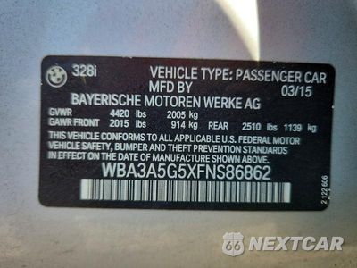Zdjęcie 13 z 13 samochodu: 2015 BMW 328 I VIN:WBA3A5G5XFNS86862 - miniatura