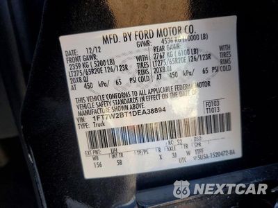 Zdjęcie 12 z 12 samochodu: 2013 FORD F250 SUPER DUTY VIN:1FT7W2BT1DEA38894 - miniatura