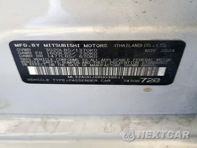 Zdjęcie 13 z 13 samochodu: 2024 MITSUBISHI MIRAGE ES VIN:ML32AUHJXRH038511 - miniatura