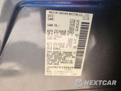 Zdjęcie 13 z 13 samochodu: 2018 NISSAN MURANO SL VIN:5N1AZ2MG7JN199948 - miniatura