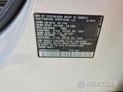 Zdjęcie 13 z 13 samochodu: 2019 VOLKSWAGEN ATLAS SEL VIN:1V2RR2CA1KC510502 - miniatura