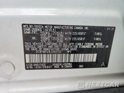 Zdjęcie 14 z 14 samochodu: 2020 TOYOTA RAV4 XLE VIN:2T3P1RFV1LC091722 - miniatura
