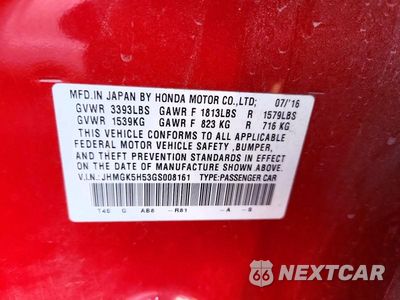Zdjęcie 12 z 12 samochodu: 2016 HONDA FIT LX VIN:JHMGK5H53GS008161 - miniatura