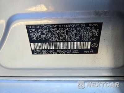 Zdjęcie 12 z 12 samochodu: 2006 LEXUS IS 350 VIN:JTHBE262665002652 - miniatura