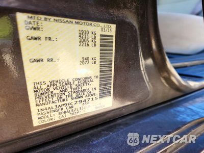 Zdjęcie 12 z 12 samochodu: 2015 NISSAN ALTIMA 2.5 S VIN:1N4AL3AP9FC294715 - miniatura
