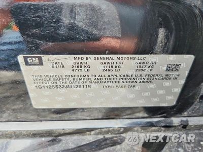 Zdjęcie 12 z 12 samochodu: 2018 CHEVROLET IMPALA PREMIER VIN:1G1125S32JU125118 - miniatura