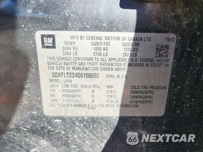 Zdjęcie 12 z 12 samochodu: 2013 GMC TERRAIN SLE VIN:2GKFLTE34D6156890 - miniatura