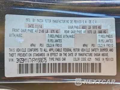 Zdjęcie 13 z 13 samochodu: 2015 MAZDA 3 TOURING VIN:3MZBM1V7XFM168675 - miniatura