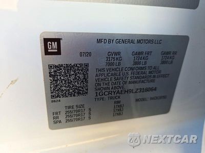 Zdjęcie 12 z 12 samochodu: 2020 CHEVROLET SILVERADO K1500 VIN:1GCRYAEH9LZ316064 - miniatura