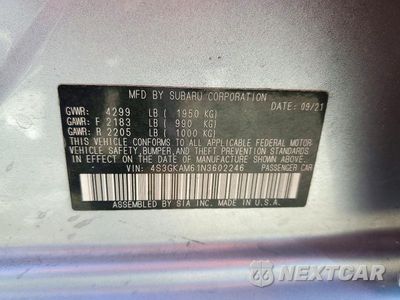 Zdjęcie 13 z 13 samochodu: 2022 SUBARU IMPREZA SPORT VIN:4S3GKAM61N3602246 - miniatura
