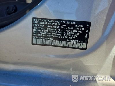Zdjęcie 12 z 12 samochodu: 2018 VOLKSWAGEN PASSAT S VIN:1VWAA7A37JC037322 - miniatura