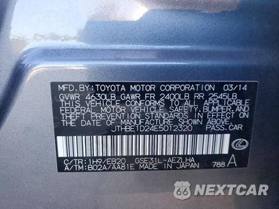 Zdjęcie 12 z 12 samochodu: 2014 LEXUS IS 350 VIN:JTHBE1D24E5012320 - miniatura