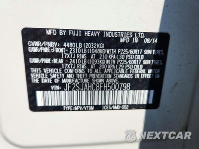 Zdjęcie 13 z 13 samochodu: 2015 SUBARU FORESTER 2.5I LIMITED VIN:JF2SJAHC8FH500798 - miniatura