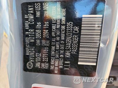 Zdjęcie 12 z 12 samochodu: 2022 HYUNDAI ELANTRA SEL VIN:KMHLS4AG8NU313335 - miniatura