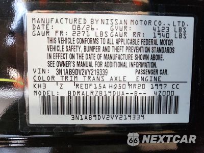 Zdjęcie 13 z 13 samochodu: 2027 NISSAN SENTRA SR VIN:3N1AB9DV2VY219339 - miniatura