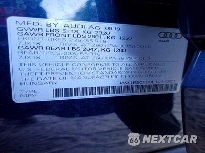 Zdjęcie 13 z 13 samochodu: 2020 AUDI Q3 PREMIUM PLUS VIN:WA1BECF33L1014321 - miniatura