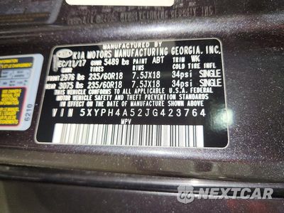 Zdjęcie 13 z 13 samochodu: 2018 KIA SORENTO EX VIN:5XYPH4A52JG423764 - miniatura