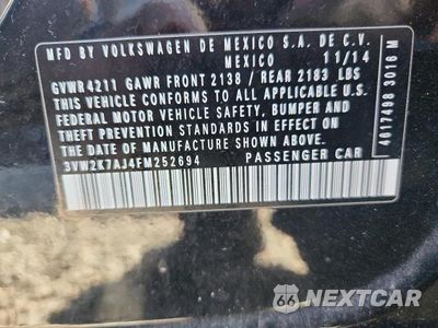 Zdjęcie 12 z 12 samochodu: 2015 VOLKSWAGEN JETTA BASE VIN:3VW2K7AJ4FM252694 - miniatura