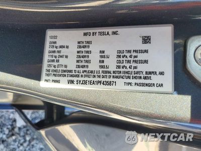 Zdjęcie 12 z 12 samochodu: 2023 TESLA MODEL 3 VIN:5YJ3E1EA1PF435871 - miniatura