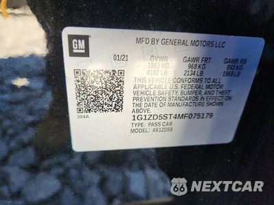 Zdjęcie 13 z 13 samochodu: 2021 CHEVROLET MALIBU LT VIN:1G1ZD5ST4MF075179 - miniatura
