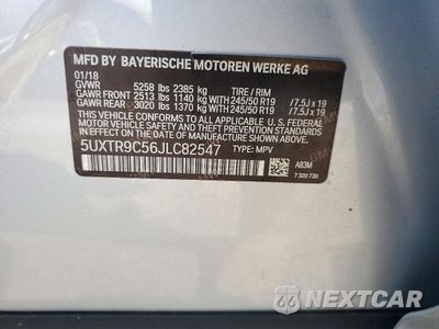 Zdjęcie 12 z 12 samochodu: 2018 BMW X3 XDRIVE30I VIN:5UXTR9C56JLC82547 - miniatura