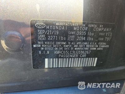 Zdjęcie 12 z 12 samochodu: 2020 HYUNDAI IONIQ BLUE VIN:KMHC65LC3LU186267 - miniatura