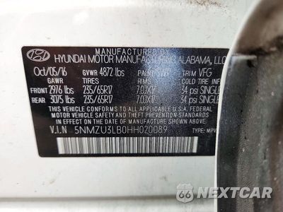 Zdjęcie 14 z 14 samochodu: 2017 HYUNDAI SANTA FE SPORT 2.4L VIN:5NMZU3LB0HH020089 - miniatura
