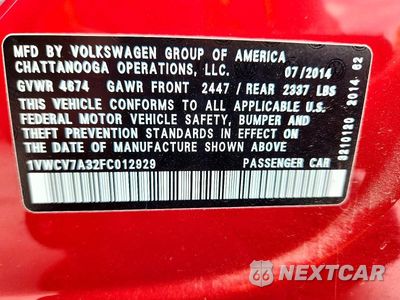 Zdjęcie 12 z 12 samochodu: 2015 VOLKSWAGEN PASSAT SEL VIN:1VWCV7A32FC012929 - miniatura