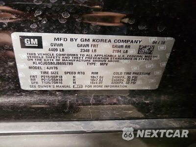 Zdjęcie 13 z 13 samochodu: 2018 BUICK ENCORE ESSENCE VIN:KL4CJGSB0JB695789 - miniatura