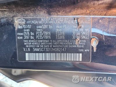 Zdjęcie 13 z 13 samochodu: 2007 HYUNDAI SANTA FE GLS VIN:5NMSG73D17H082147 - miniatura